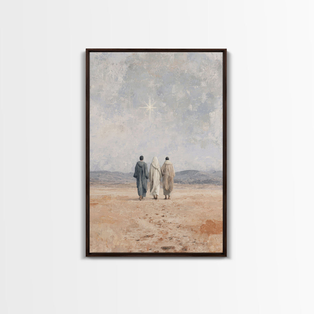 Guiding Star – Framed Canvas Print – Jesus Painting – Christian Christmas Art – Christian Art Canvas – Christian Wall Art – Christmas Art