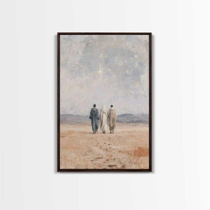 Guiding Star – Framed Canvas Print – Jesus Painting – Christian Christmas Art – Christian Art Canvas – Christian Wall Art – Christmas Art