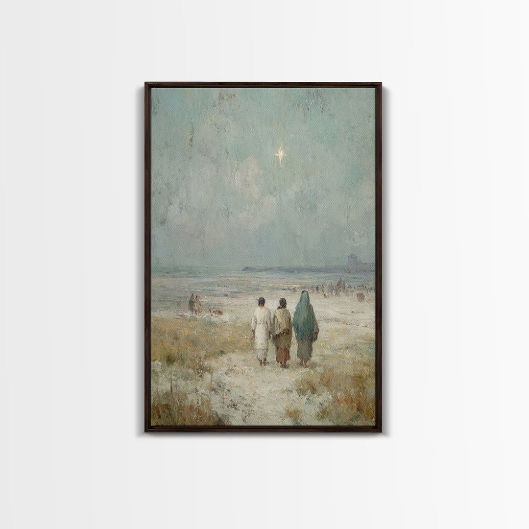 Pilgrims Of Hope – Framed Canvas Print – Christmas Art – Christian Wall Art – Jesus Painting – Christian Art Canvas – Christian Christmas A