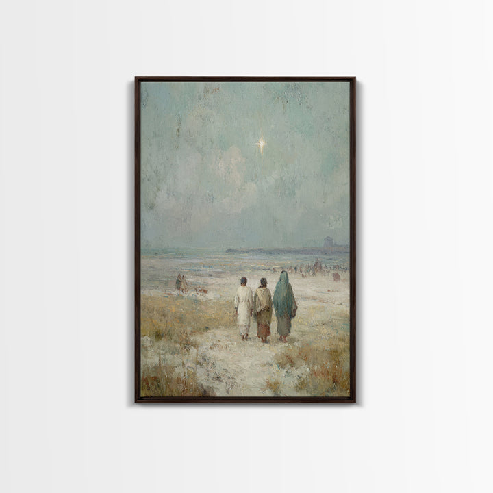 Pilgrims Of Hope – Framed Canvas Print – Christmas Art – Christian Wall Art – Jesus Painting – Christian Art Canvas – Christian Christmas A