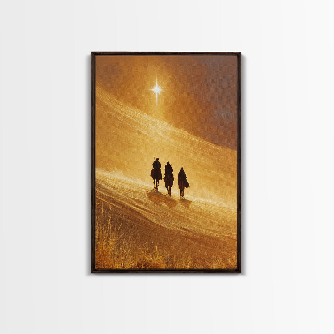 Radiant Dunes – Framed Canvas Print – Christian Art Canvas – Christian Christmas Art – Christian Wall Art – Christmas Art – Jesus Painting