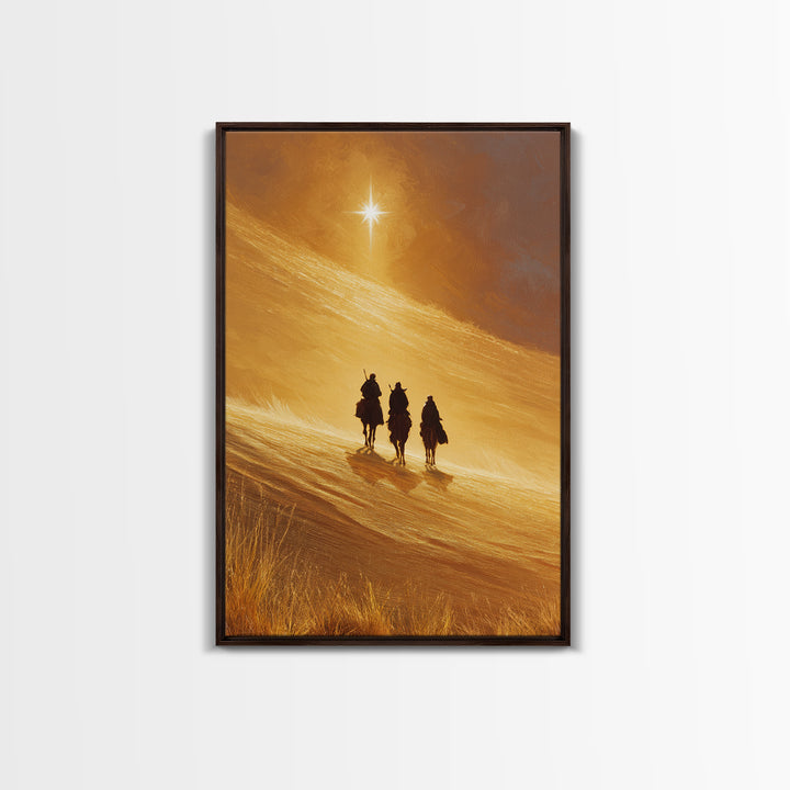 Radiant Dunes – Framed Canvas Print – Christian Art Canvas – Christian Christmas Art – Christian Wall Art – Christmas Art – Jesus Painting