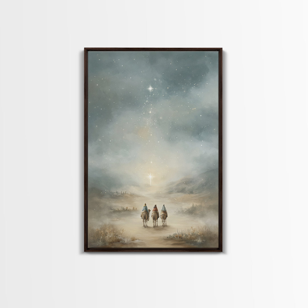 Heavenly Road – Framed Canvas Print – Christian Christmas Art – Christian Art Canvas – Christian Wall Art – Christmas Art – Jesus Painting