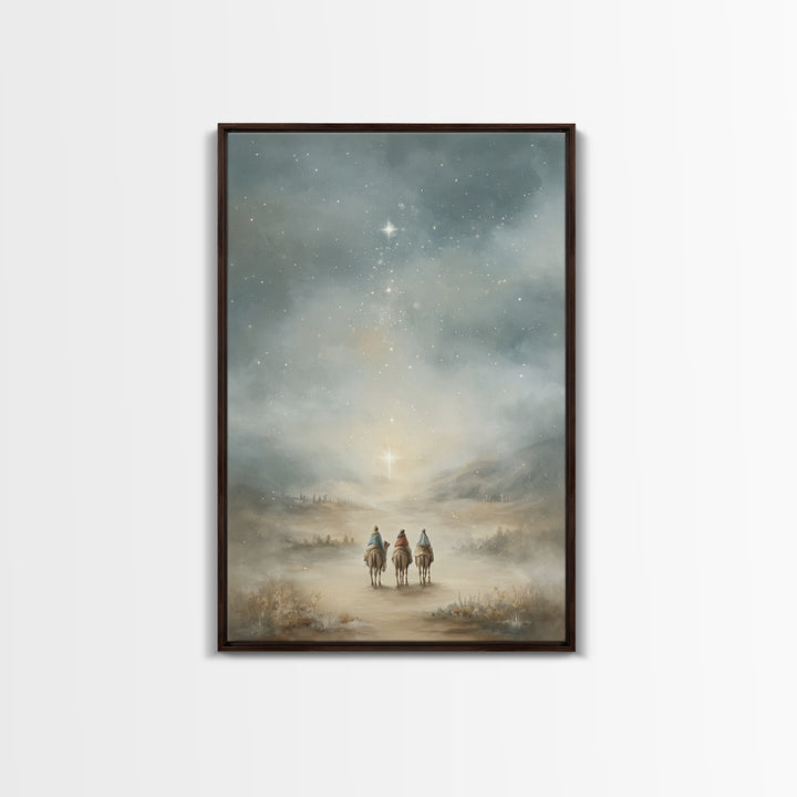 Heavenly Road – Framed Canvas Print – Christian Christmas Art – Christian Art Canvas – Christian Wall Art – Christmas Art – Jesus Painting