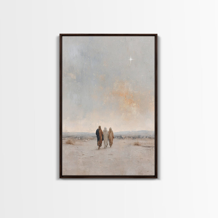 Starborn Path – Framed Canvas Print – Christian Wall Art – Jesus Painting – Christian Christmas Art – Christian Art Canvas – Christmas Art