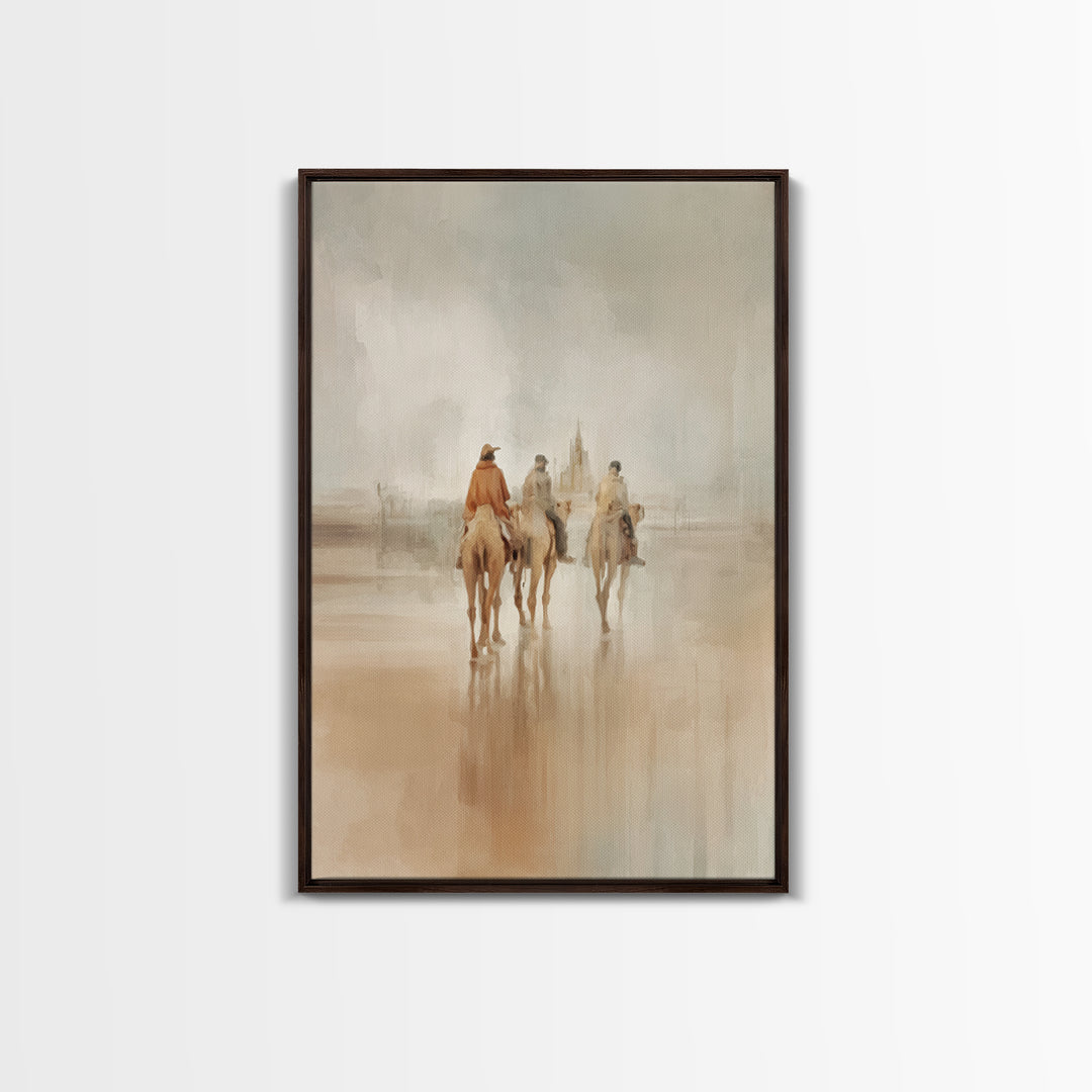 Nativity Road – Framed Canvas Print – Christian Christmas Art – Christian Wall Art – Christian Art Canvas – Jesus Painting – Christmas Art