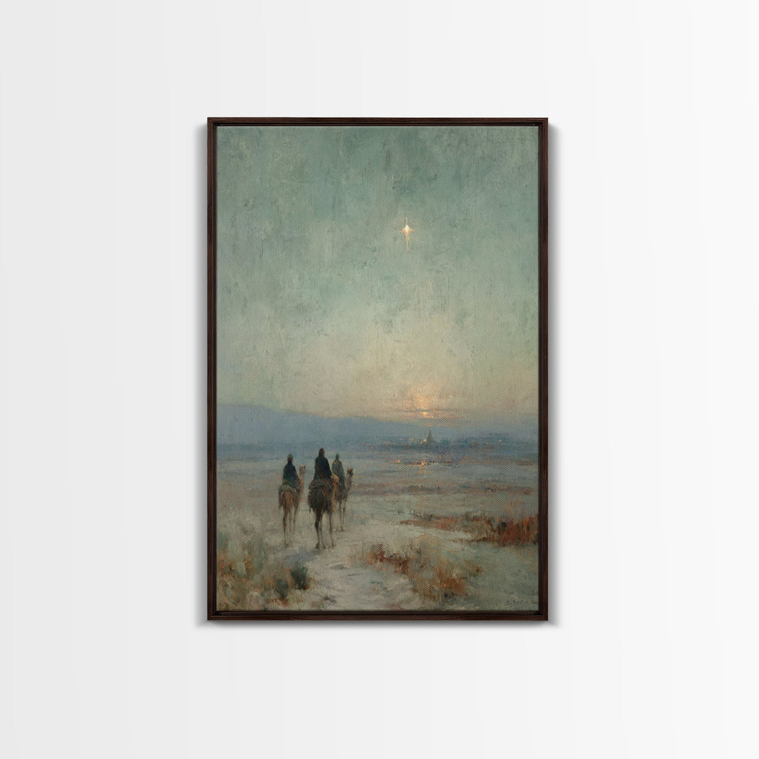 Star of Bethlehem – Framed Canvas Print – Christian Art Canvas – Christian Wall Art – Christmas Art – Jesus Painting – Christian Christmas
