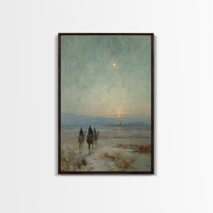 Star of Bethlehem – Framed Canvas Print – Christian Art Canvas – Christian Wall Art – Christmas Art – Jesus Painting – Christian Christmas