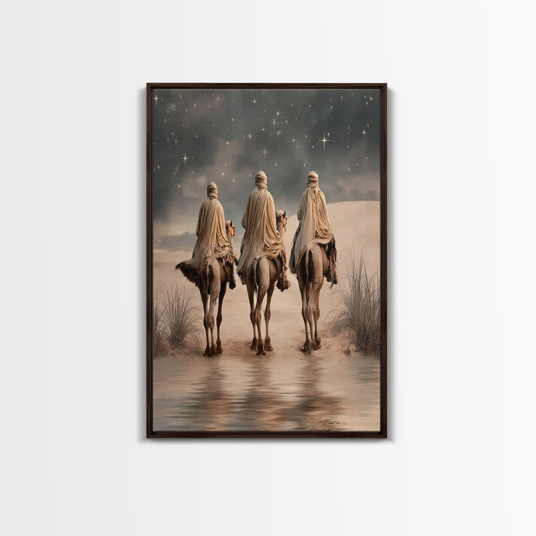 Three Kings Light – Framed Canvas Print – Christian Wall Art – Christmas Art – Christian Art Canvas – Christian Christmas Art – Christian D