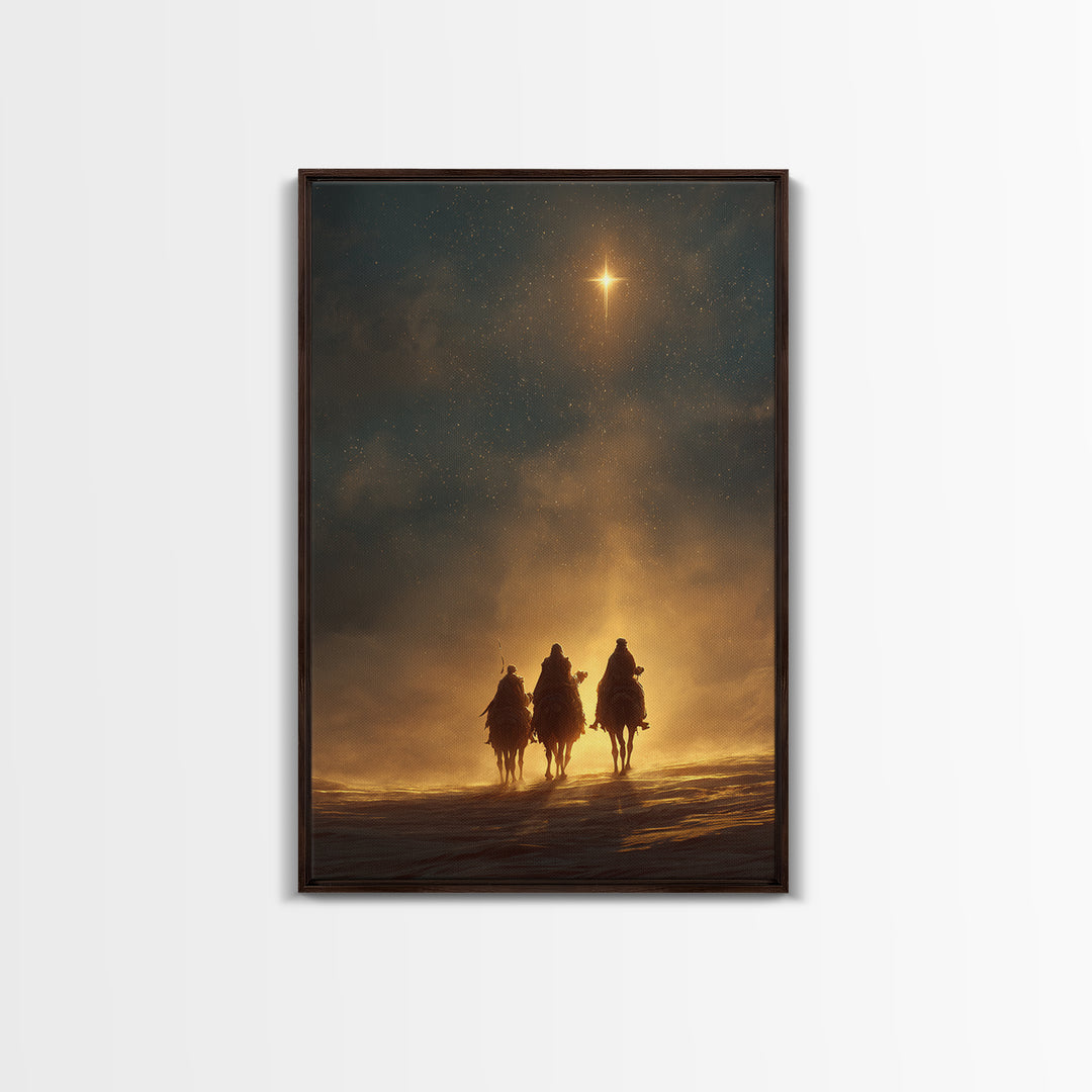 Star of Bethlehem – Framed Canvas Print – Christian Art Canvas – Christian Wall Art – Christmas Art – Christian Christmas Decor – Christian