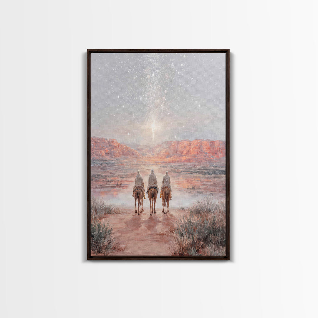 Radiant Night Star – Framed Canvas Print – Christian Christmas Art – Christian Wall Art – Christian Art Canvas – Christmas Art – Christian