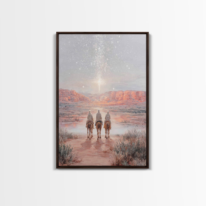 Radiant Night Star – Framed Canvas Print – Christian Christmas Art – Christian Wall Art – Christian Art Canvas – Christmas Art – Christian