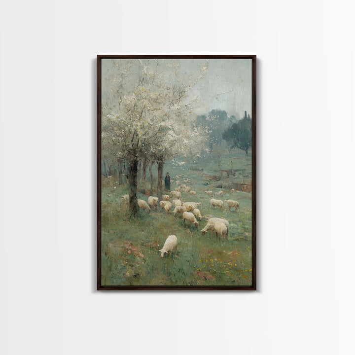 Grace In Bloom | Framed Canvas Print | Christian Art Canvas | Christian Wall Art | Jesus Painting | Christian Christmas Art