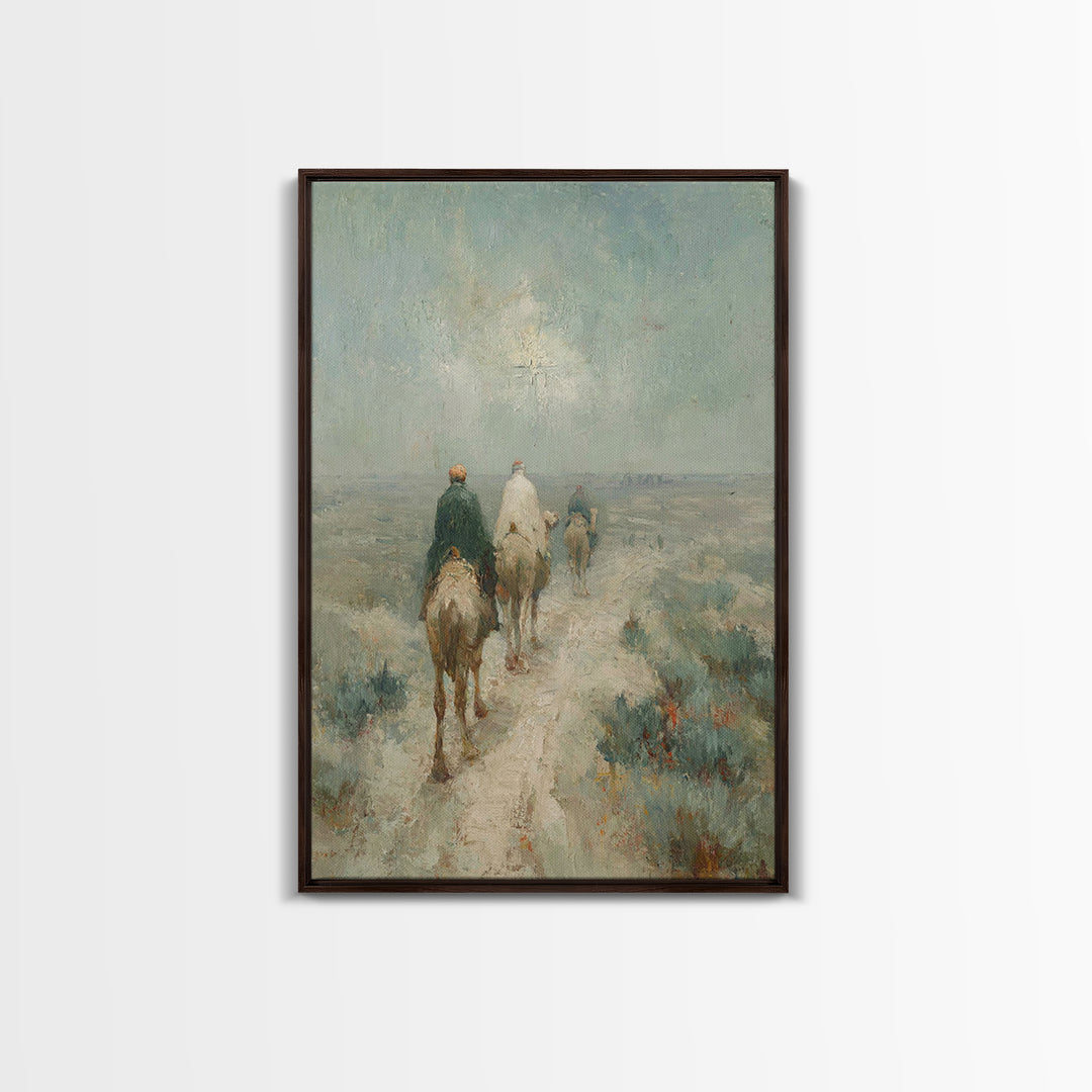 Ancient Kings Path, Framed Canvas Print, Christian Christmas Art, Christian Art Canvas, Christmas Wall Art, Vintage Christmas Art
