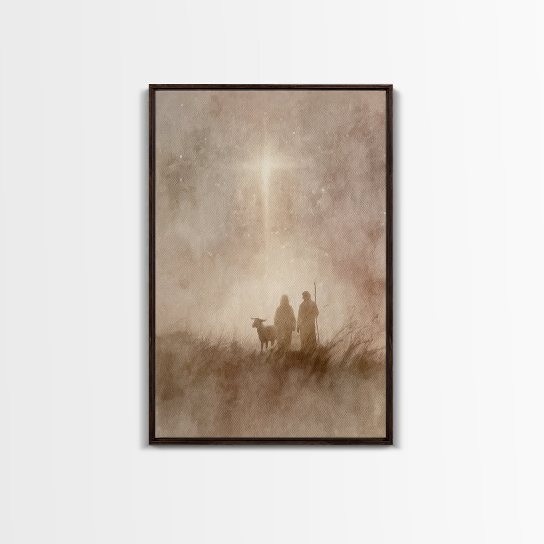 Shepherds At Dawn – Framed Canvas Print – Christian Art Canvas – Christian Christmas Art – Christian Art – Christian Wall Art – Christmas A