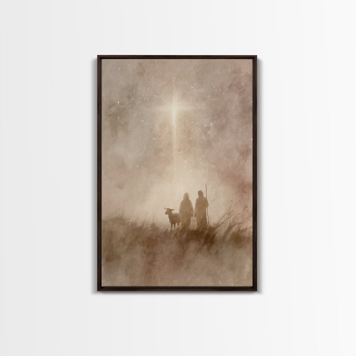 Shepherds At Dawn – Framed Canvas Print – Christian Art Canvas – Christian Christmas Art – Christian Art – Christian Wall Art – Christmas A