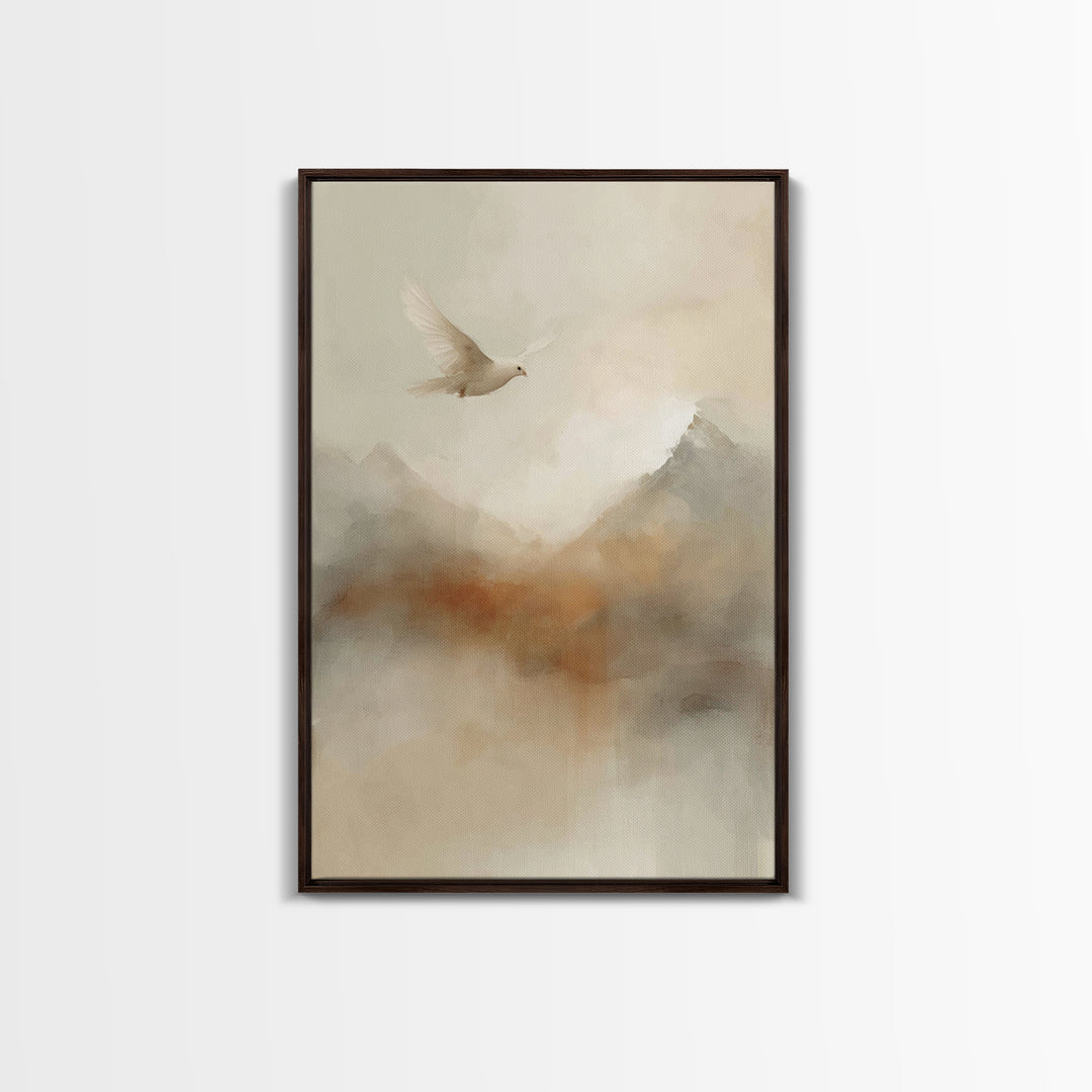 Peaceful Ascent – Framed Canvas Print – Christian Wall Art – Christian Art Canvas – Minimalist Christian Art – Christian Gift – Jesus Art