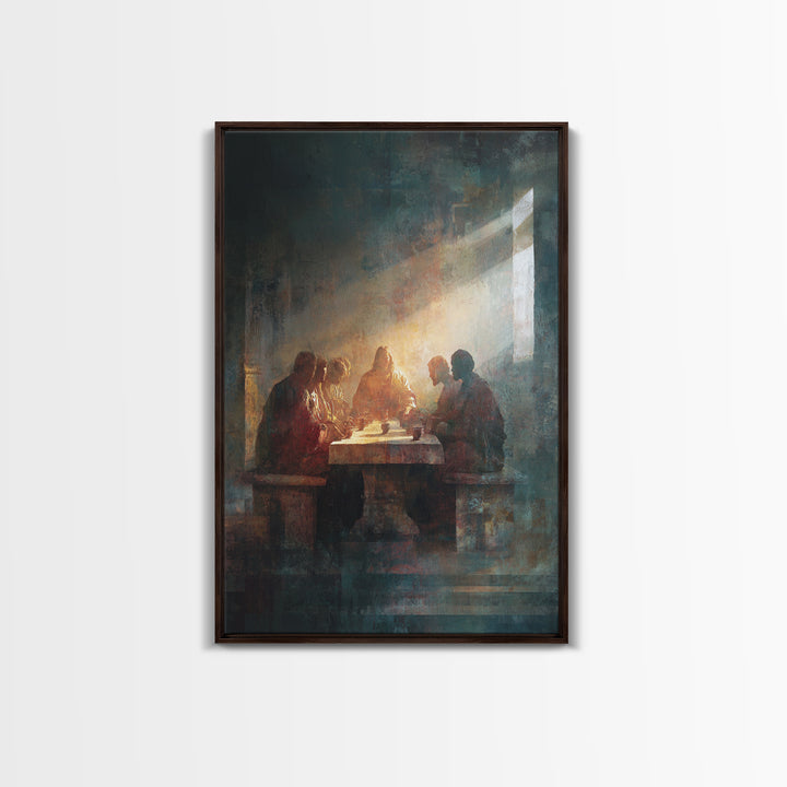 Divine Light Gathering – Framed Canvas Print – Christian Art Canvas – Christian Wall Art – Moody Christian Art – Jesus Painting – Christian