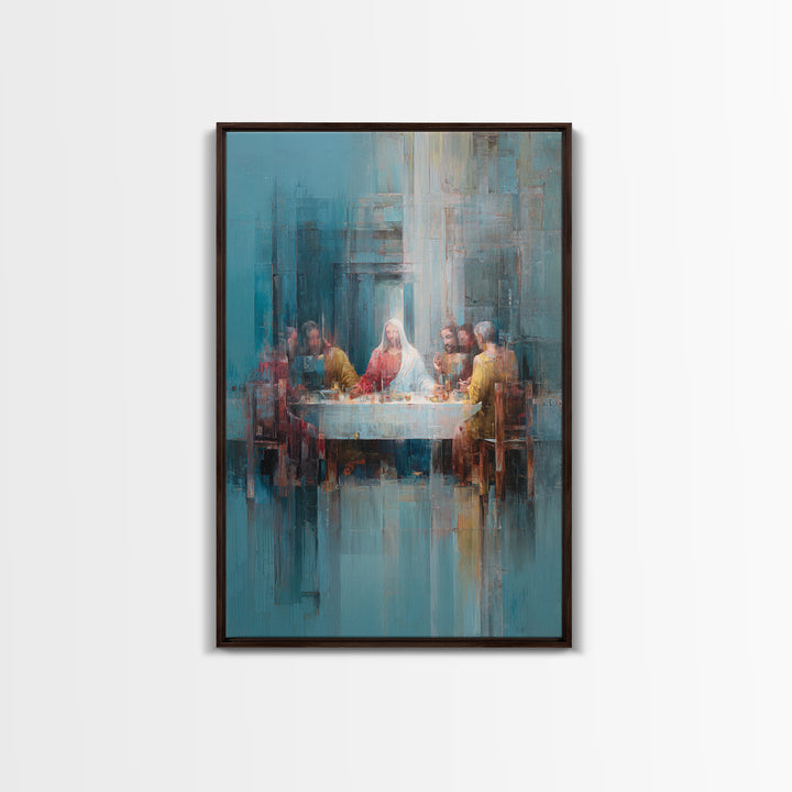 Holy Table Moment – Framed Canvas Print – Christian Art Canvas – Christian Wall Art – Vintage Christian Art – Jesus Painting – Christian Gi