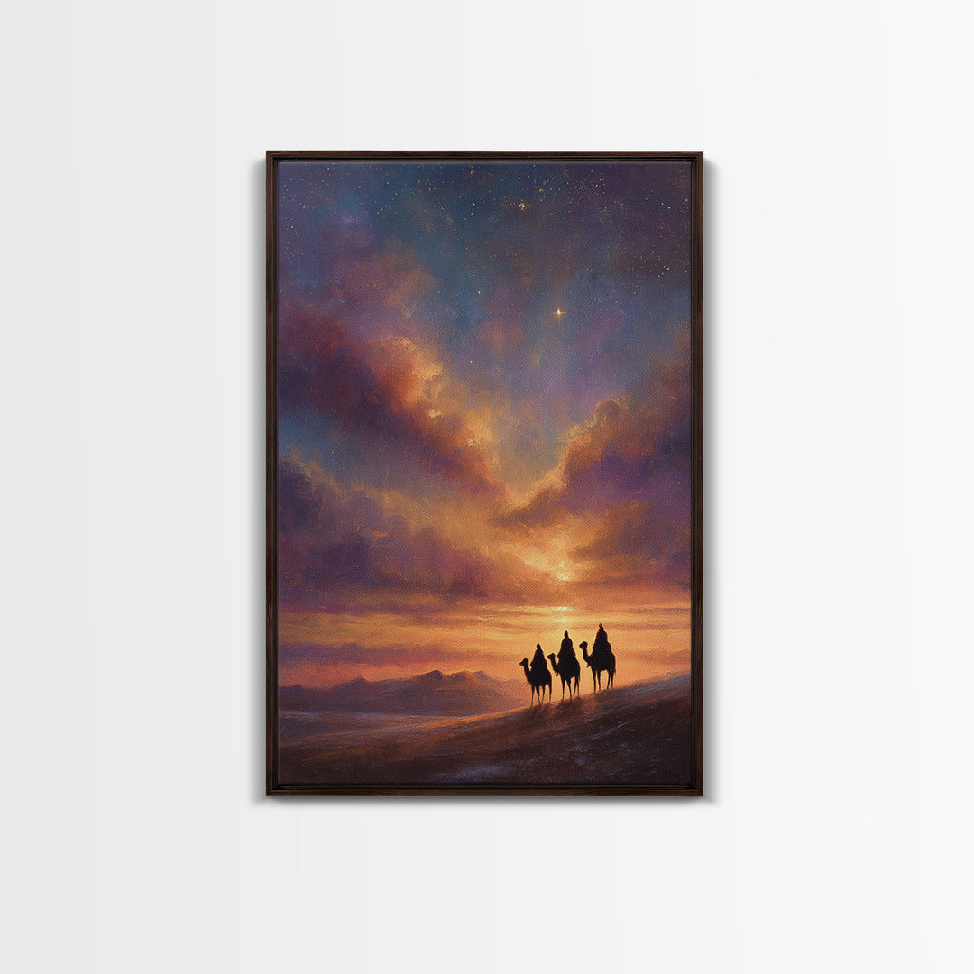 The Guiding Star – Framed Canvas Print – Christian Wall Art – Christian Art Canvas – Christmas Art – Christian Christmas Art