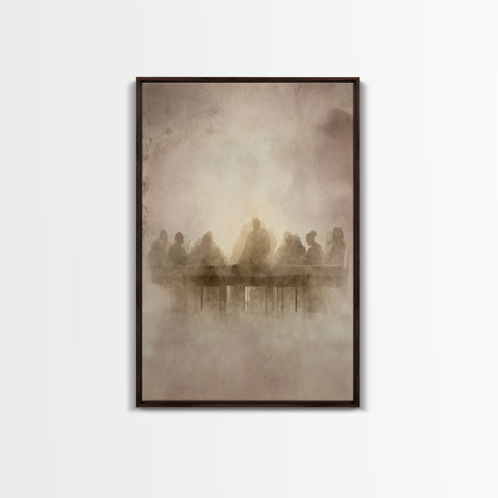 Heavenly Feast Dawn – Framed Canvas Print – Christian Art Canvas – Christian Wall Art – White Christmas Art – Christian Christmas Decor – J