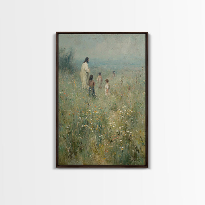 Meadow Of Joy – Framed Canvas Print – Christian Wall Art – Christian Art Canvas – Vintage Christian Art – Christian Gift – Christian Painti