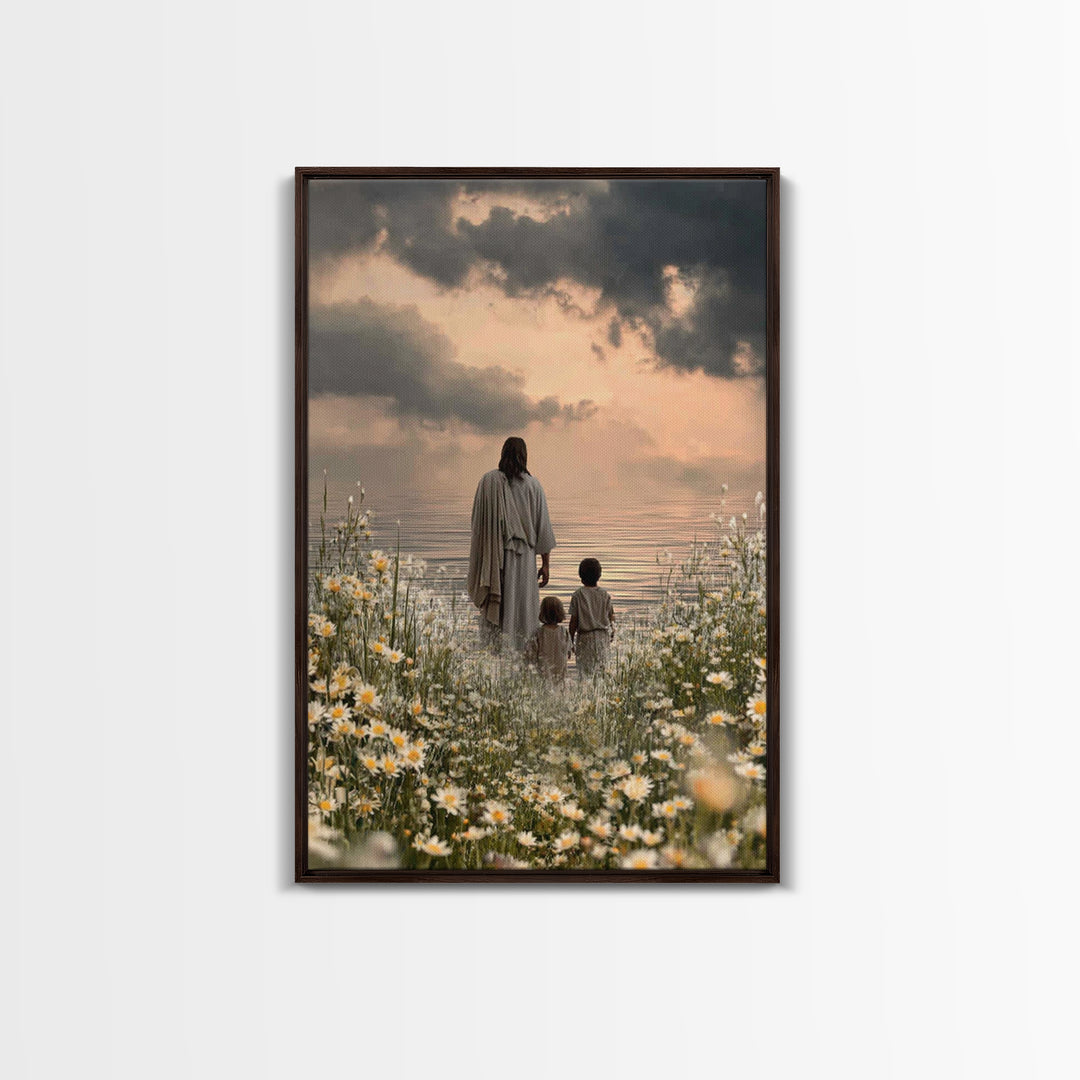 Fields Of Mercy – Framed Canvas Print – Christian Wall Art – Jesus Painting – Christian Art Canvas – Christian Christmas Art – Christian Gi