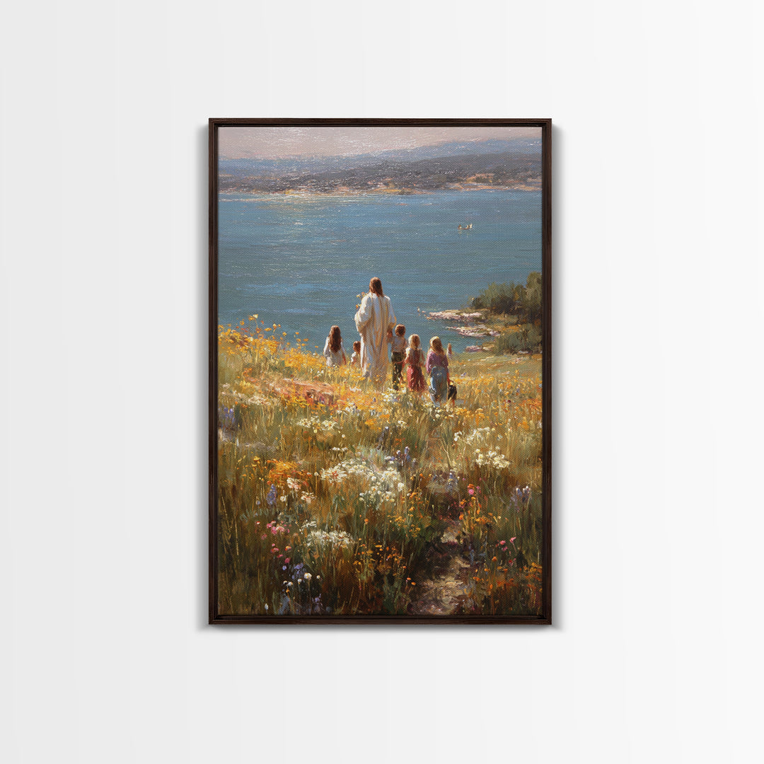 Garden Of Peace – Framed Canvas Print – Christian Painting – Christian Wall Art – Jesus Art Print – Christian Art Canvas – Christian Christ