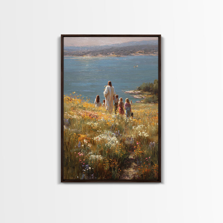 Garden Of Peace – Framed Canvas Print – Christian Painting – Christian Wall Art – Jesus Art Print – Christian Art Canvas – Christian Christ