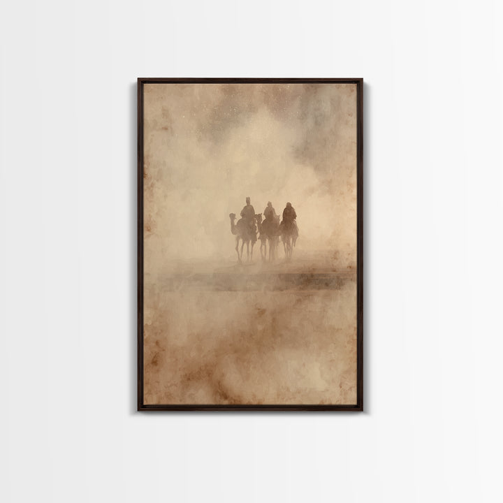 Three Kings Journey | Framed Canvas Print | Christian Wall Art | Christmas Art | Christian Christmas Art | Christian Art Canvas | Christian