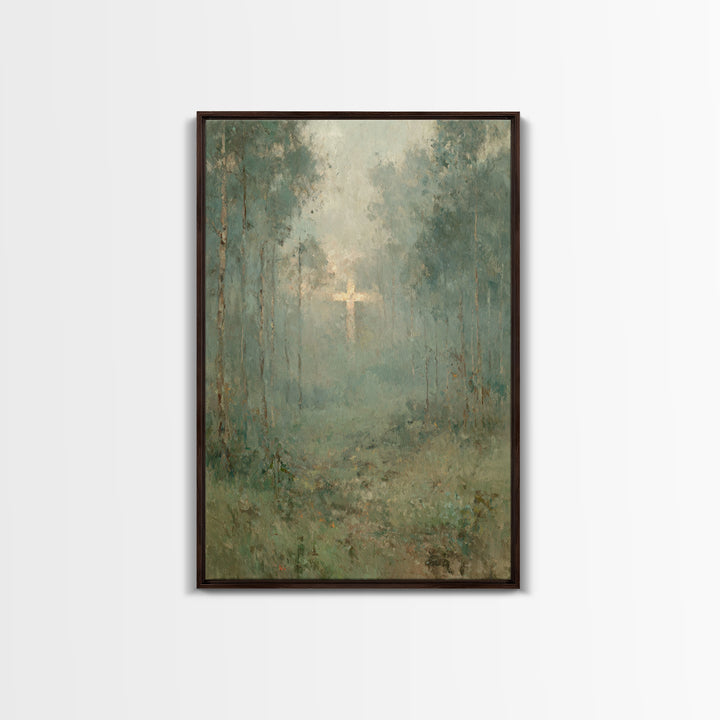 Forest Of Mercy – Framed Canvas Print – Christian Painting – Christian Wall Art – Christian Art Canvas – Moody Christian Art – Unique Chris