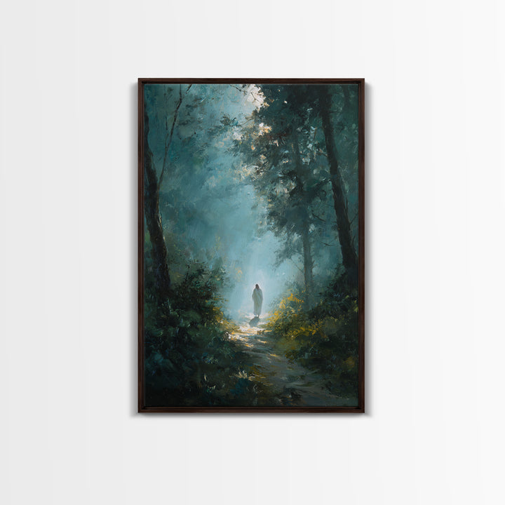 Path Of Light – Framed Canvas Print – Christian Wall Art – Jesus Painting – Christian Art Canvas – Moody Christian Art – Large Christian Pa