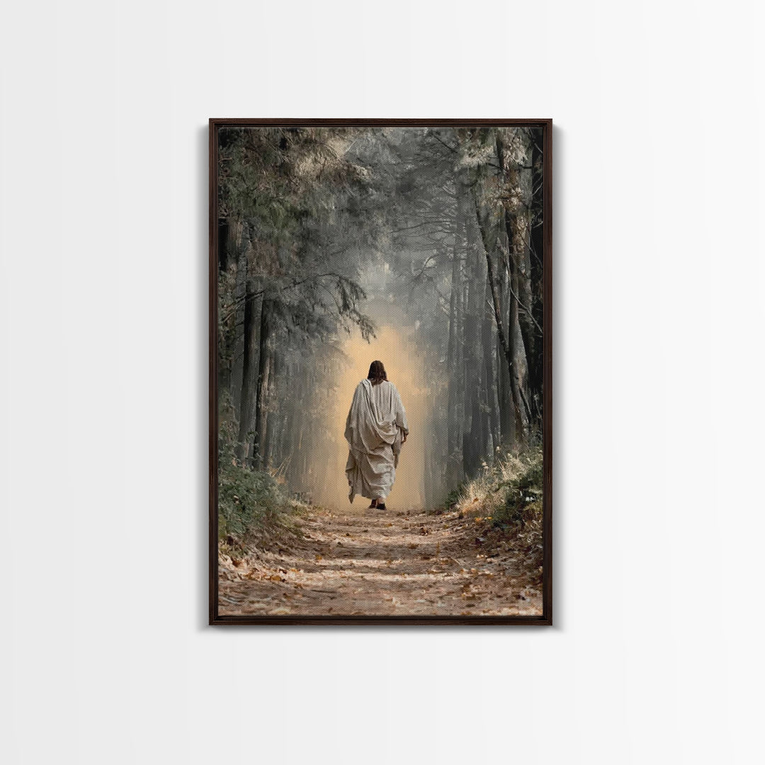 Sacred Journey – Framed Canvas Print – Jesus Painting – Christian Art Canvas – Christian Wall Art – Moody Christian Art – Large Christian P