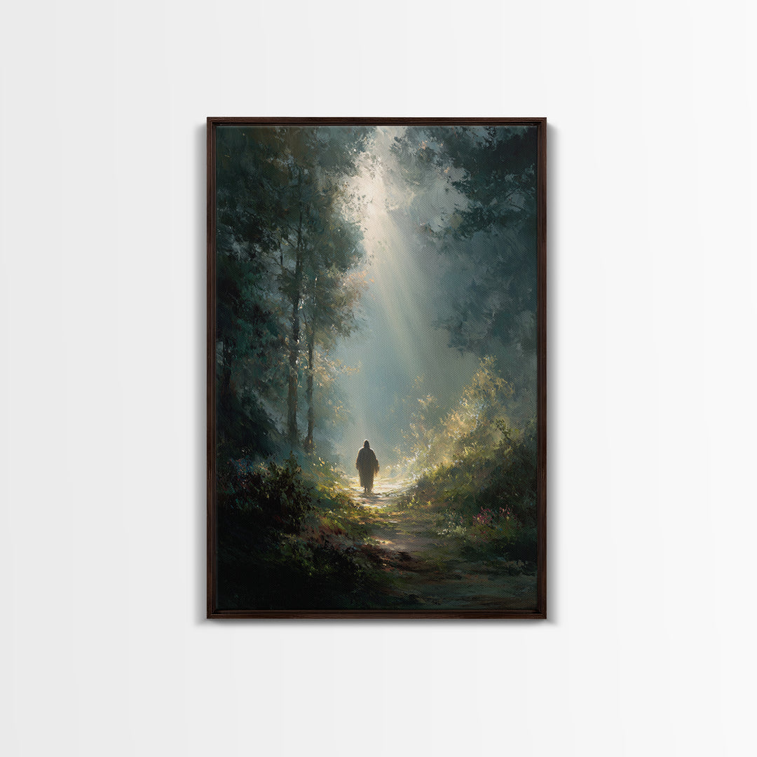 Dawn Of Peace – Framed Canvas Print – Christian Art Canvas – Christian Wall Art – Jesus Painting – Modern Christian Painting – Moody Christ