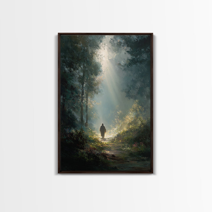 Dawn Of Peace – Framed Canvas Print – Christian Art Canvas – Christian Wall Art – Jesus Painting – Modern Christian Painting – Moody Christ