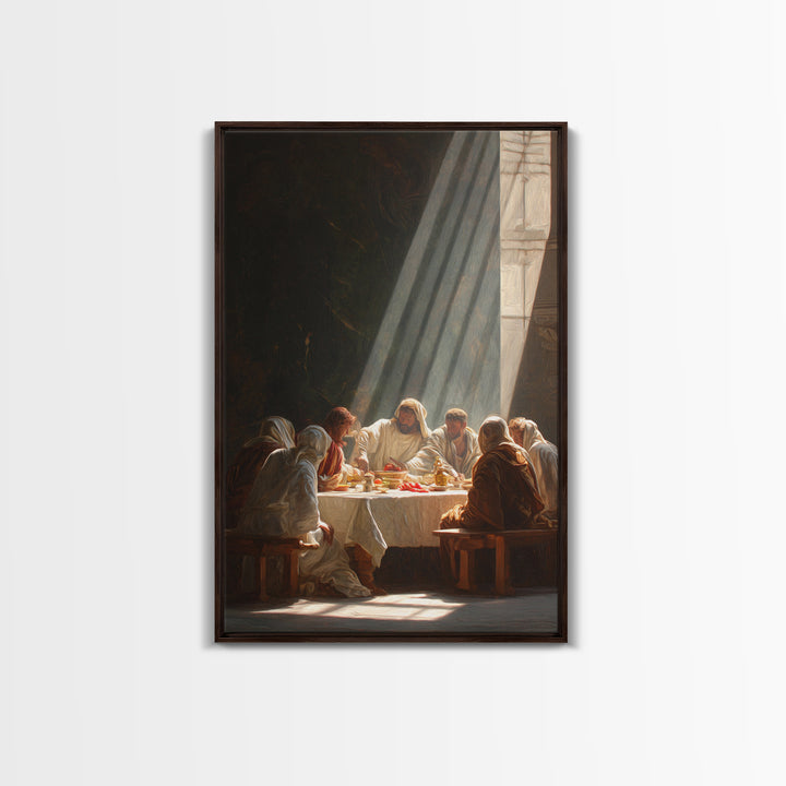 Light Of Communion – Framed Canvas Print – Christian Wall Art – Jesus Painting – Christian Art Canvas – Vintage Christian Art – Large Chris