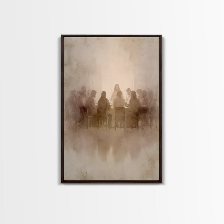 Sacred Gathering – Framed Canvas Print – Christian Art Canvas – Christian Wall Art – Jesus Painting – Minimalist Christian Art – Subtle Chr