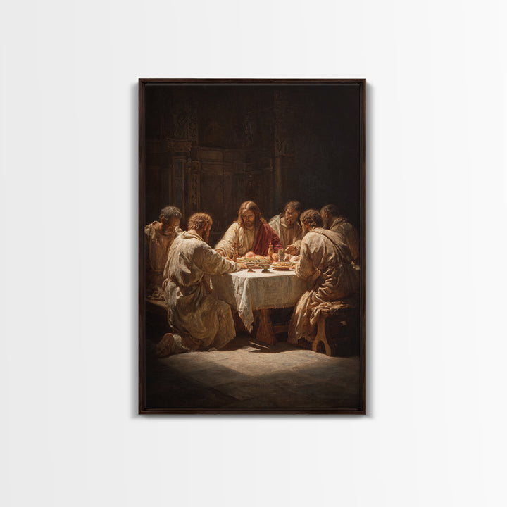 Bread Of Mercy – Framed Canvas Print – Christian Art Canvas – Vintage Jesus Painting – Christian Wall Art – Christian Art Print – Moody Chr
