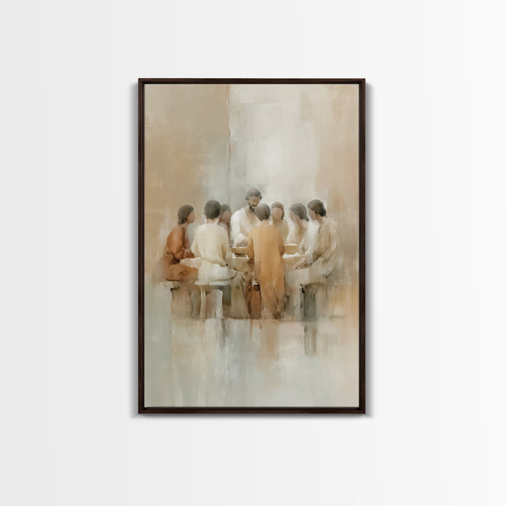 Soft Communion – Framed Canvas Print – Christian Art Canvas – Christian Paintings – Minimalist Christian Art – Christian Wall Art – Christi