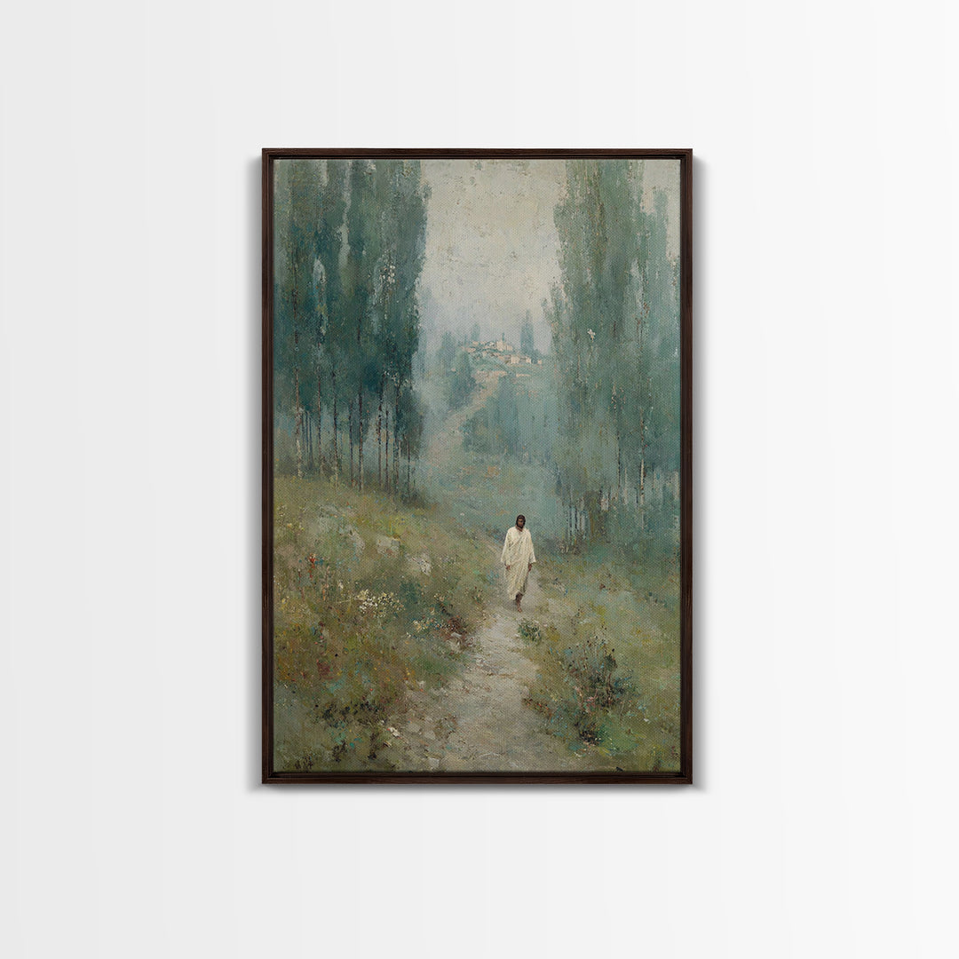 Forest Light – Framed Canvas Print – Christian Wall Art – Christian Art Canvas – Modern Christian Art – Jesus Painting – Christmas Art