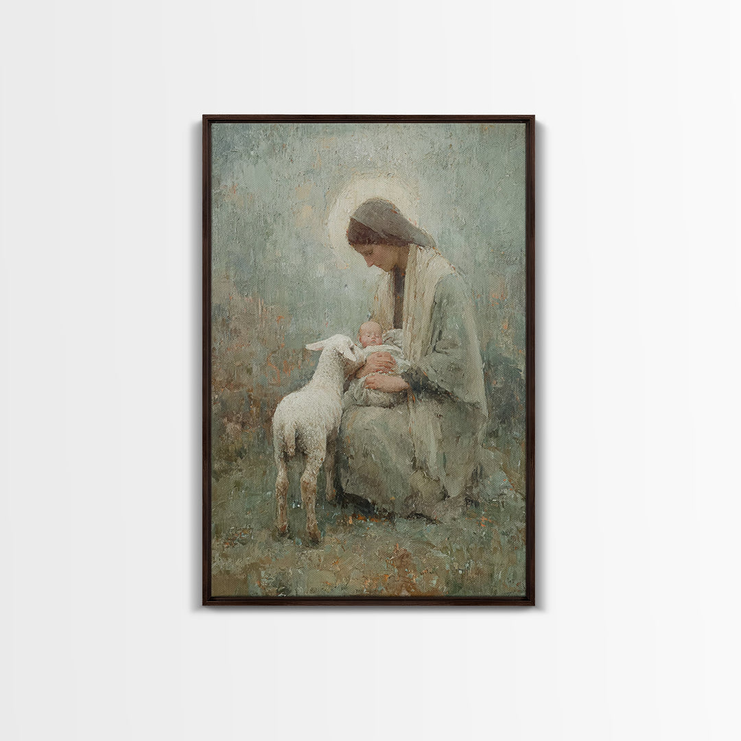 Holy Embrace – Framed Canvas Print – Christian Wall Art – Christian Art Print – Christian Art Canvas – Christmas Art – Christian Christmas