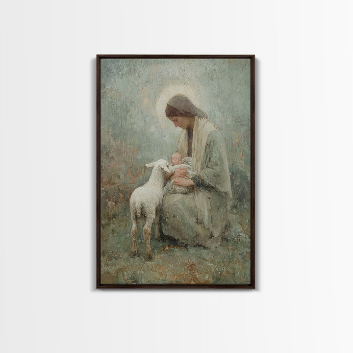 Holy Embrace – Framed Canvas Print – Christian Wall Art – Christian Art Print – Christian Art Canvas – Christmas Art – Christian Christmas