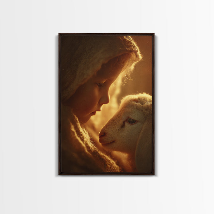Warm Compassion – Framed Canvas Print – Christian Wall Art – Christian Art Canvas – Christian Art Print – Christmas Art – Christian Gift