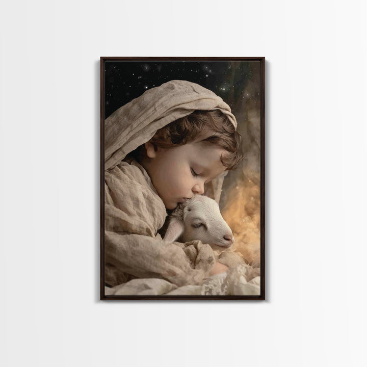 Starry Night Care – Framed Canvas Print – Christian Art Canvas – Christian Wall Art – Christmas Art – Christian Decor – Christian Art Print