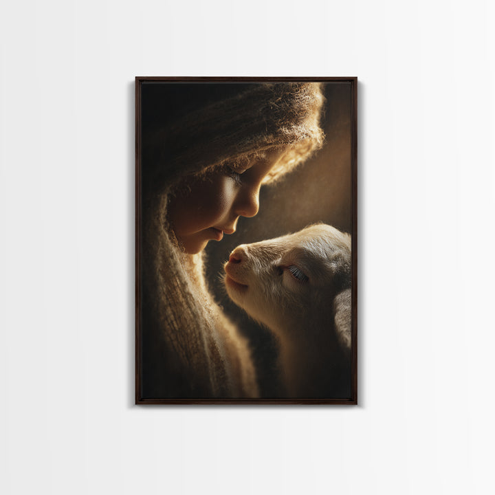 Gentle Blessing – Framed Canvas Print – Christian Wall Art – Jesus Painting – Christian Art Canvas – Christian Gift Ideas