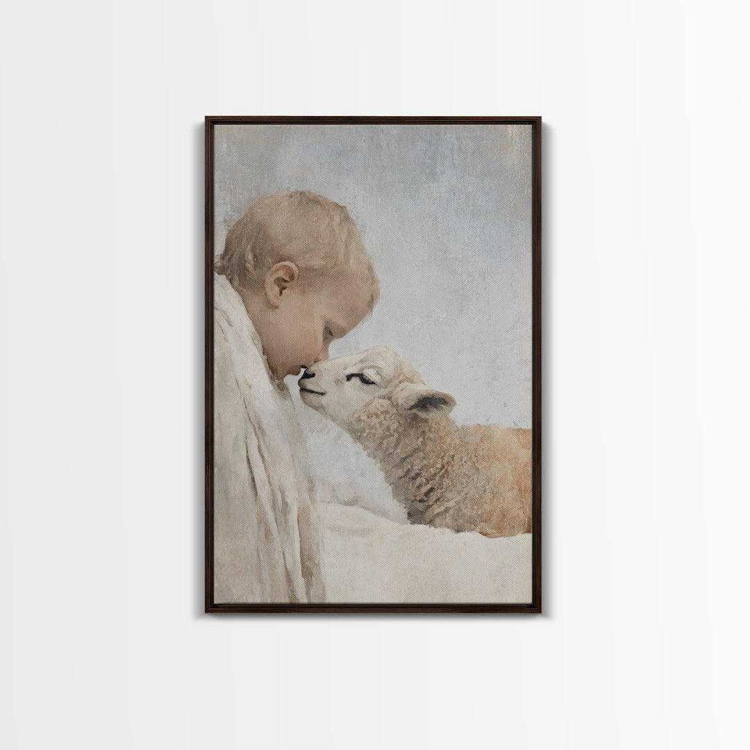 Child Of Peace, Framed Canvas Print, Christian Art Prints, Jesus Painting, Christian Wall Art, Christmas Art, Christian Gift