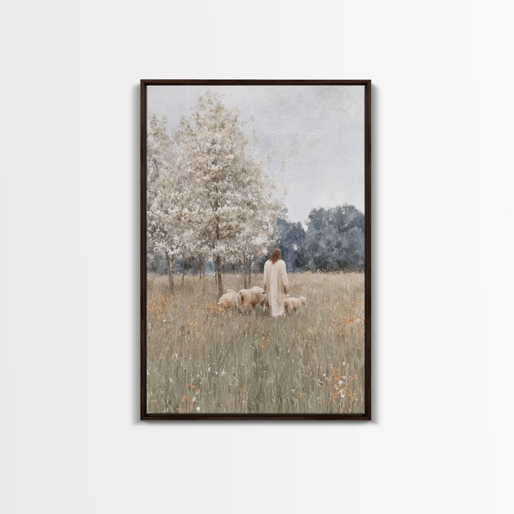 Shepherds Of Peace, Framed Canvas Print, Christian Wall Art, Christian Art Canvas, Jesus Painting, Christian Art Gift, Christian Gift Ideas