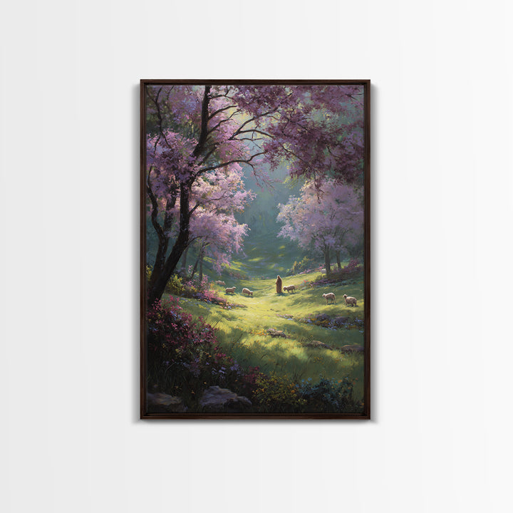 Valley Of Grace – Framed Canvas Print – Jesus Painting – Christian Wall Art – Christian Art Canvas – Christian Gift Ideas – Modern Christia