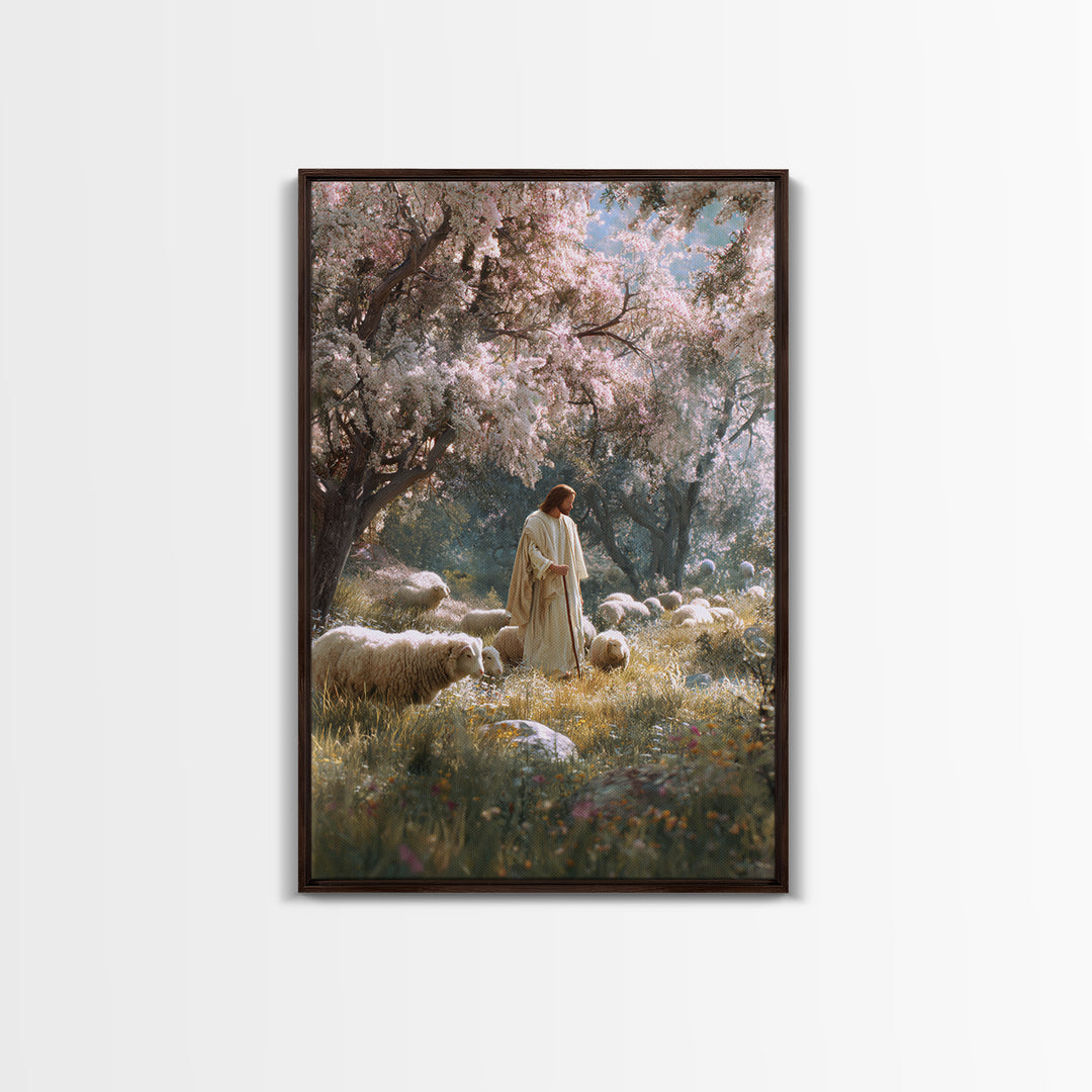 Fields Of Promise – Framed Canvas Print – Christian Art Canvas – Christian Wall Art – Jesus Painting – Christian Gift Ideas – Christian Art