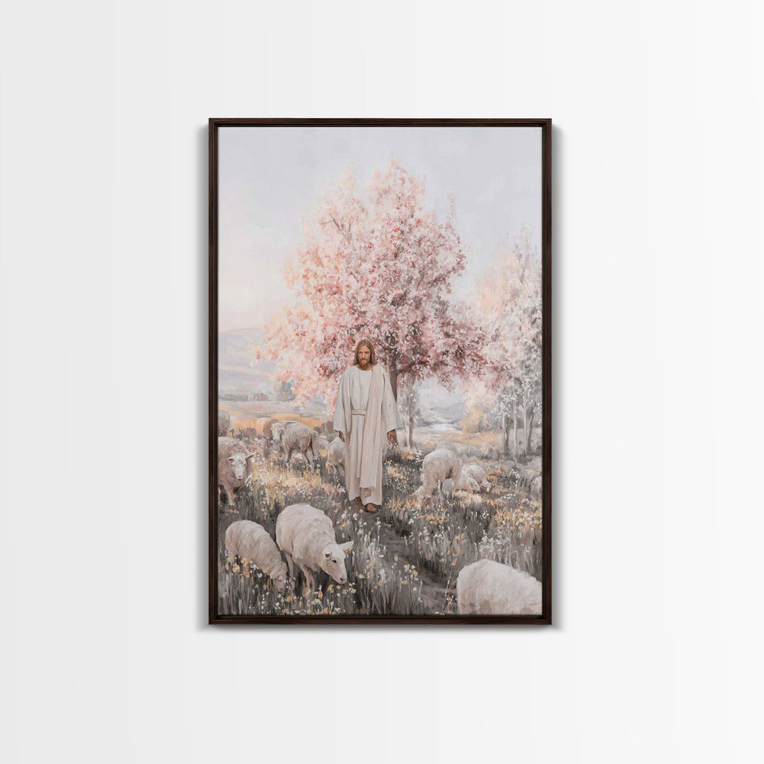 Blossoms Of Salvation, Framed Canvas Print, Christian Art Canvas, Christian Wall Art, Jesus Painting, Christian Gift Ideas, Subtle Christia